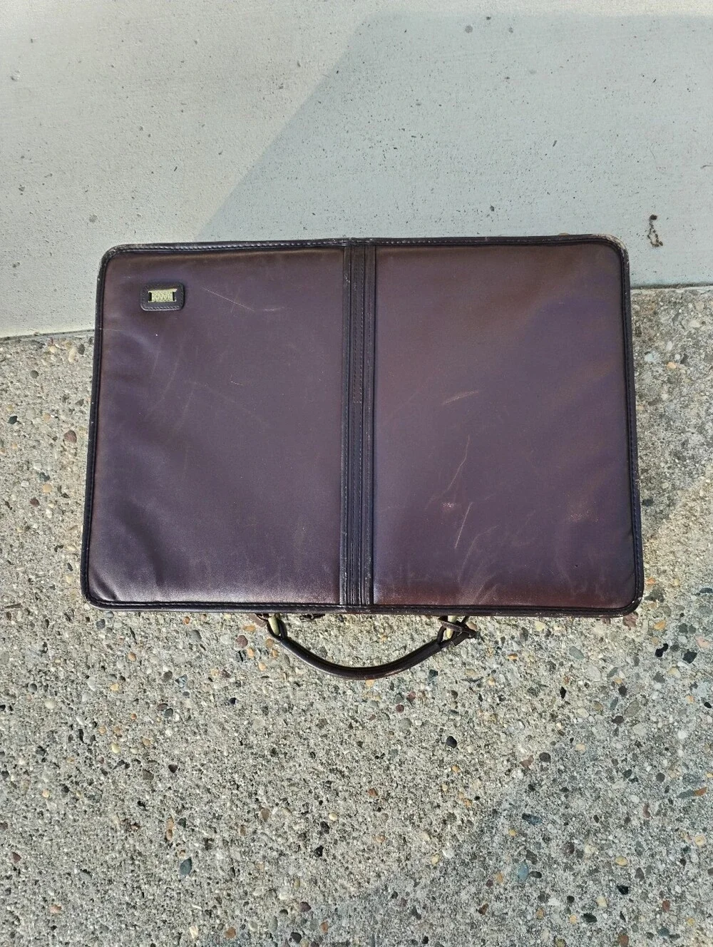 Retro LAND Hard Sided Briefcase Lawyer Attache Bag burghundy